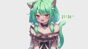 绿发猫娘