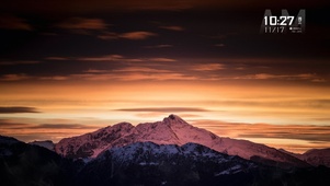 夕阳 雪山