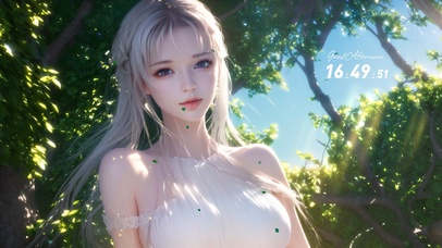 阳光治愈白发少女