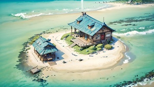 海岛上的小屋