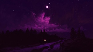 夜色乡间小屋