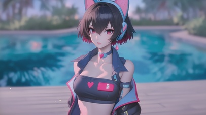 可爱泳池边女孩 RO姬