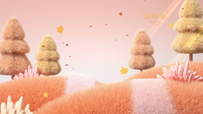 秋季毛绒小树林