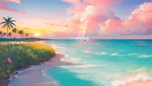 晚霞椰子树