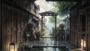 雨中小巷