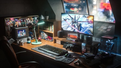 4K唯美治愈雨夜电脑房间