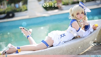 原神芭芭拉泳装泳池派对