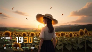 晚霞美女