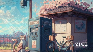 樱花树下猫咪