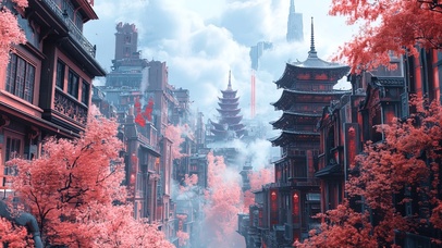 红叶宏伟古城建筑