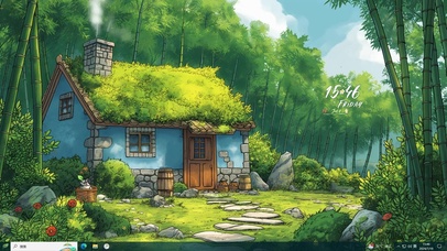 清新主题 竹林小屋