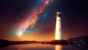 星空下的灯塔