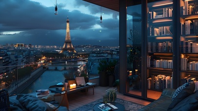 窗外的巴黎铁塔