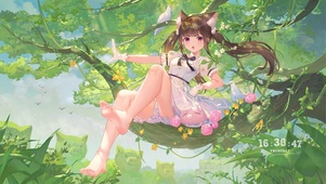 森林可爱小女孩