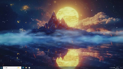 浮空岛的鎏金暮色-桌面主题