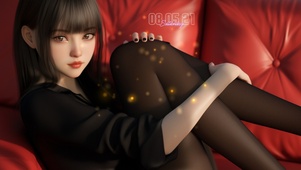 齐刘海大眼睛美女