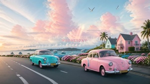 海边的汽车