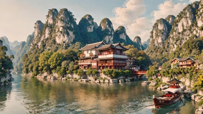 桂林山水画卷