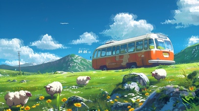 4K可爱春天草原