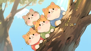 趣味萌猫探头