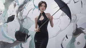 国风水墨旗袍性感御姐