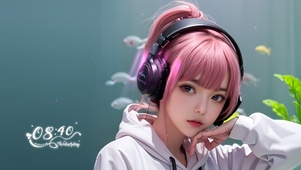 可爱粉发少女