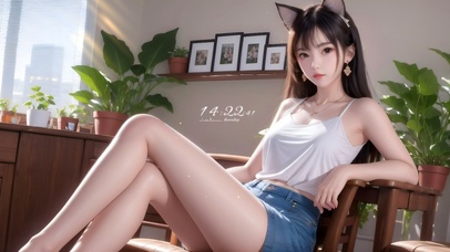 可爱猫耳长腿女孩