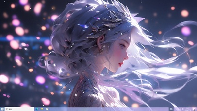 仙气飘逸紫色白发女生