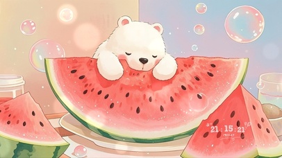 熊熊吃西瓜
