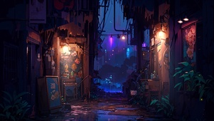 雨夜小巷