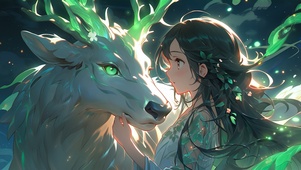 少女与神鹿