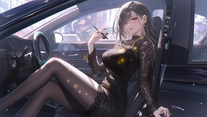 动感时尚气质车内美女