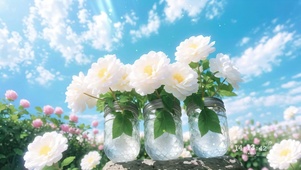 琉璃盏中的小花