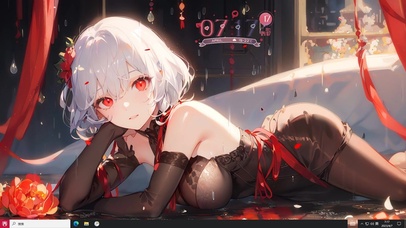 4k白毛侧躺黑丝美少女