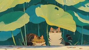 躲雨的小猫