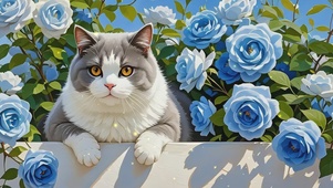 治愈蔷薇花与猫猫