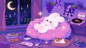 雨夜云朵兔