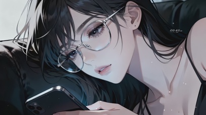 清纯刷手机女孩