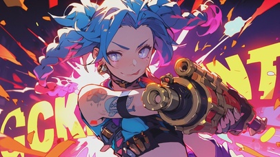 【3D空间】4K炫酷涂鸦金克斯