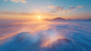 冬日薄霜雪原