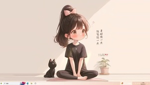 可爱瑜伽女孩