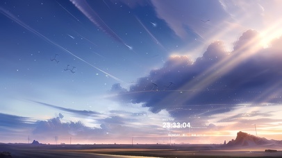 4k 治愈唯美夕阳流星雨