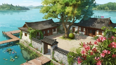 乌瓦石砖四合小院