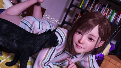 4K可爱少女与猫