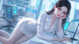 白衣清纯长发美女