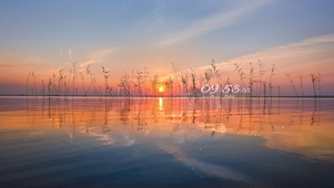 黄昏湖面