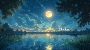治愈夜晚湖畔
