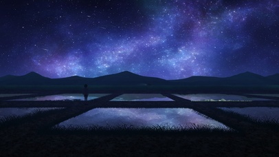 好美的农田还能看到流星呢