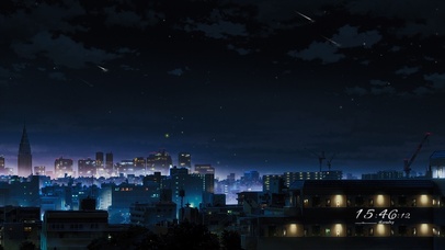 唯美治愈动漫都市夜景