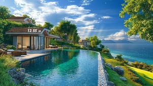 护眼海边度假泳池别墅